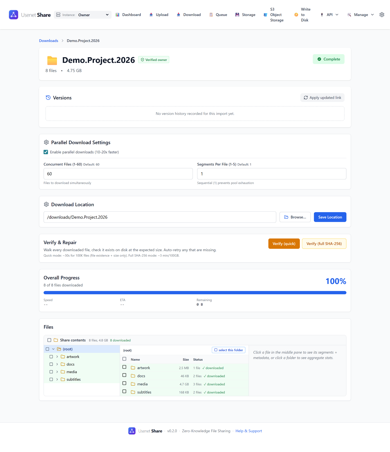 Share browser (recipient view) screenshot